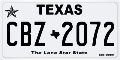 TX license plate CBZ2072