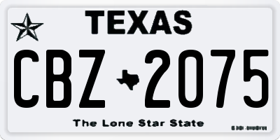 TX license plate CBZ2075