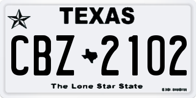 TX license plate CBZ2102