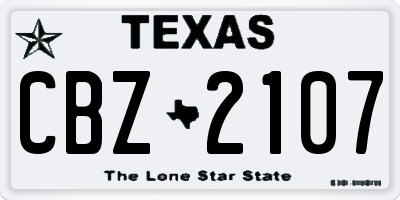 TX license plate CBZ2107