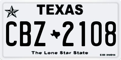 TX license plate CBZ2108