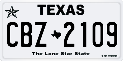 TX license plate CBZ2109