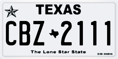 TX license plate CBZ2111