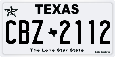 TX license plate CBZ2112