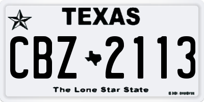 TX license plate CBZ2113