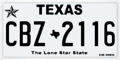 TX license plate CBZ2116