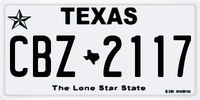 TX license plate CBZ2117