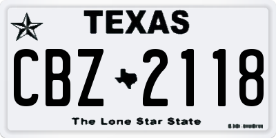 TX license plate CBZ2118