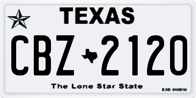 TX license plate CBZ2120