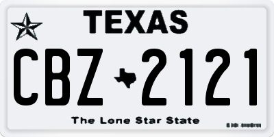 TX license plate CBZ2121
