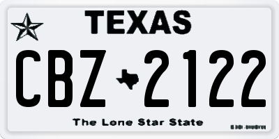 TX license plate CBZ2122