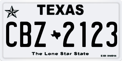 TX license plate CBZ2123