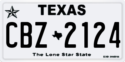 TX license plate CBZ2124