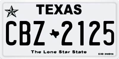 TX license plate CBZ2125
