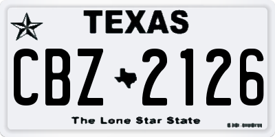 TX license plate CBZ2126