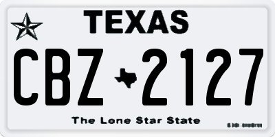 TX license plate CBZ2127
