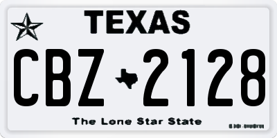 TX license plate CBZ2128