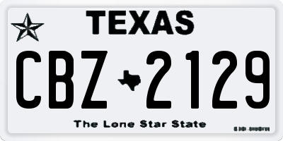 TX license plate CBZ2129