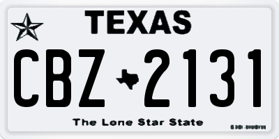 TX license plate CBZ2131