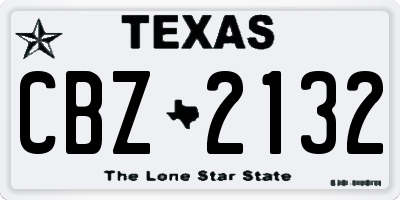 TX license plate CBZ2132
