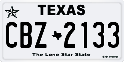 TX license plate CBZ2133