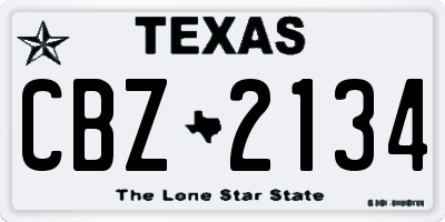 TX license plate CBZ2134