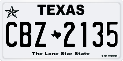TX license plate CBZ2135