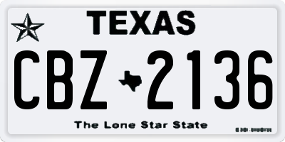 TX license plate CBZ2136