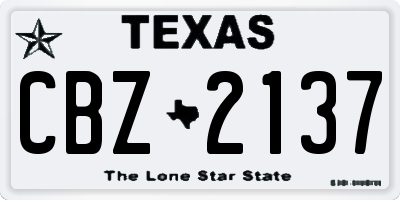 TX license plate CBZ2137