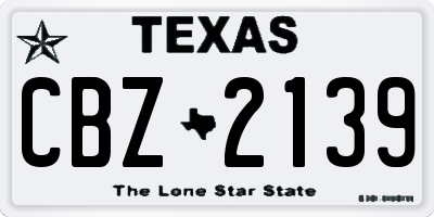 TX license plate CBZ2139