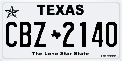 TX license plate CBZ2140
