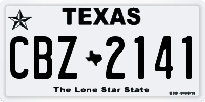TX license plate CBZ2141