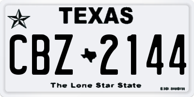 TX license plate CBZ2144