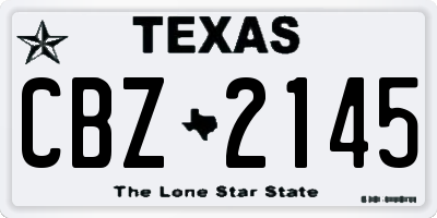TX license plate CBZ2145
