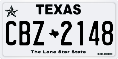 TX license plate CBZ2148