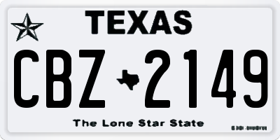 TX license plate CBZ2149