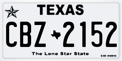 TX license plate CBZ2152