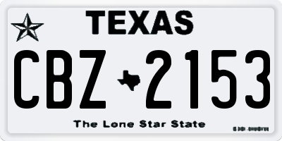 TX license plate CBZ2153