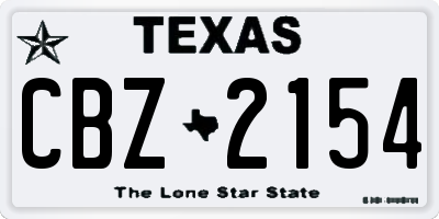 TX license plate CBZ2154