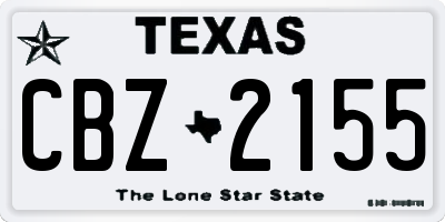 TX license plate CBZ2155