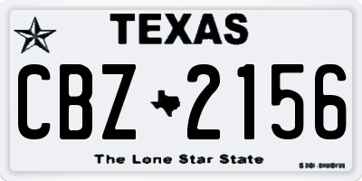 TX license plate CBZ2156