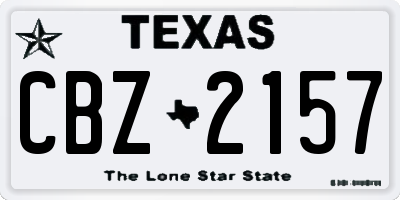 TX license plate CBZ2157