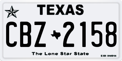TX license plate CBZ2158