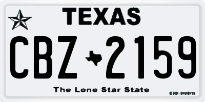 TX license plate CBZ2159