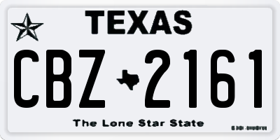 TX license plate CBZ2161
