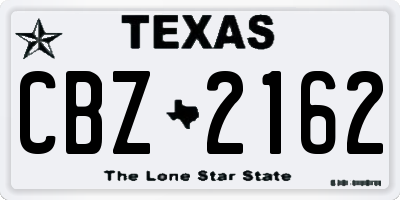 TX license plate CBZ2162