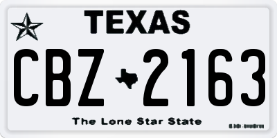 TX license plate CBZ2163