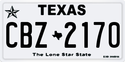 TX license plate CBZ2170