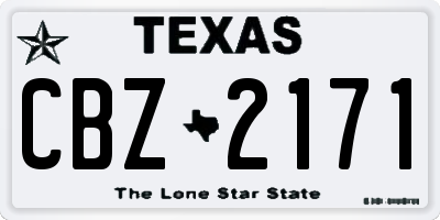 TX license plate CBZ2171