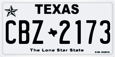 TX license plate CBZ2173